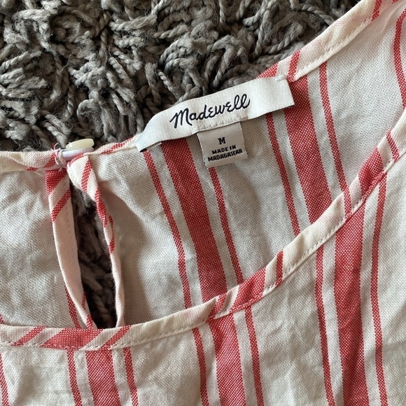 Madewell Side-Tie Tank in Marcia Stripe Size Medium - Picture 6 of 12